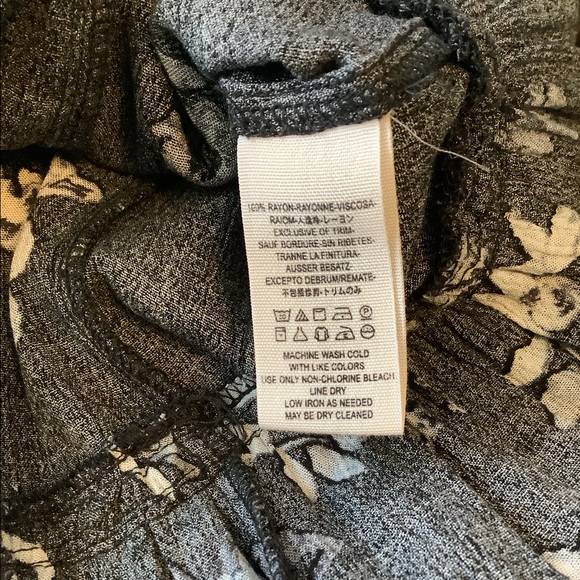 Free People Black Mini Dress Floral Boho Ruffle XSmall - Picture 4 of 4